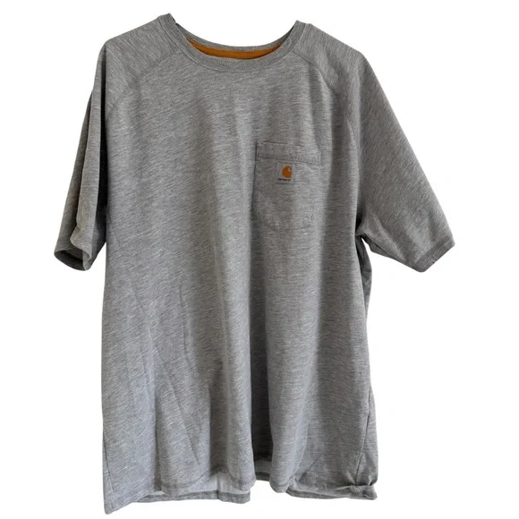 Carhartt Force Relaxed Fit Pocket T-Shirt Gray Mens Size 2XL Workwear Streetwear - Picture 1 of 4